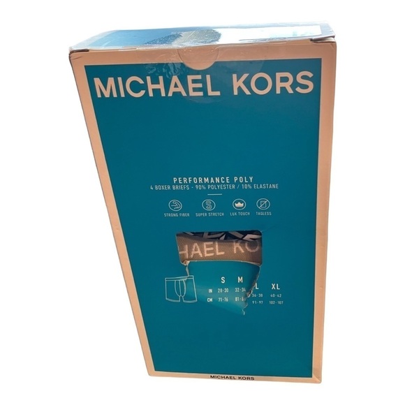 MICHAEL Kors Performance Polyester 4 Boxer Briefs Lux Touch Dark Colors Sz S - Picture 2 of 5